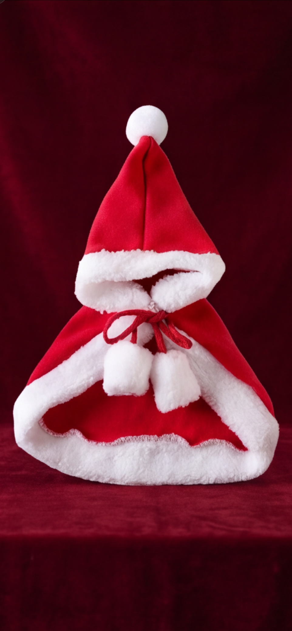 Cape de Noël rouge avec écharpe pour chien et chat