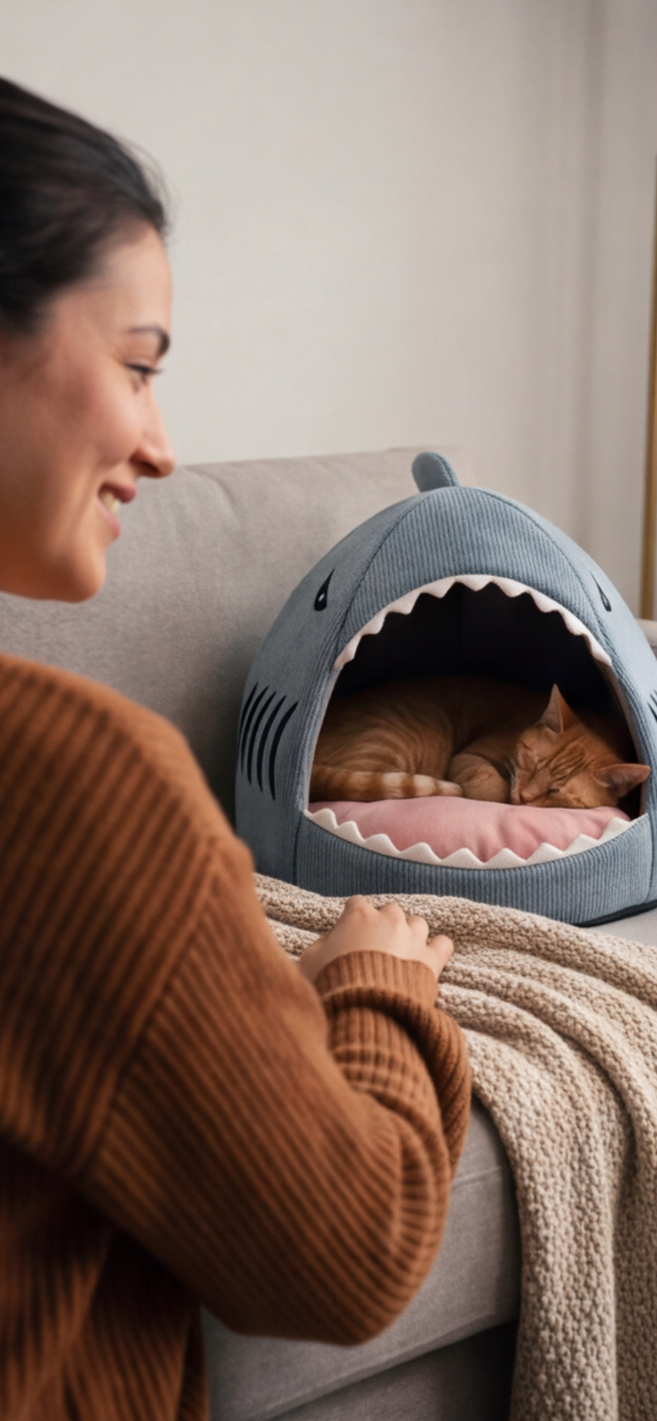Niche Requin — Panier Grotte pour Chat