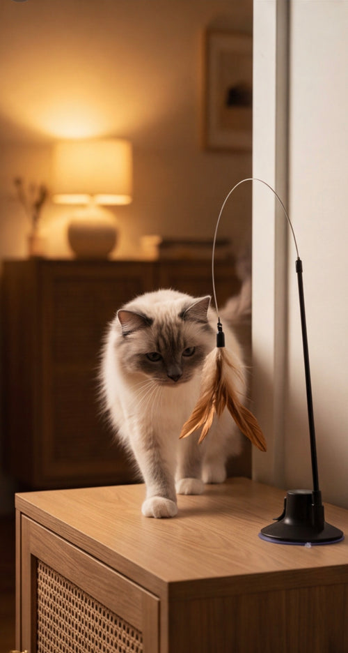 Canne à Plumes à Ventouse pour Chat