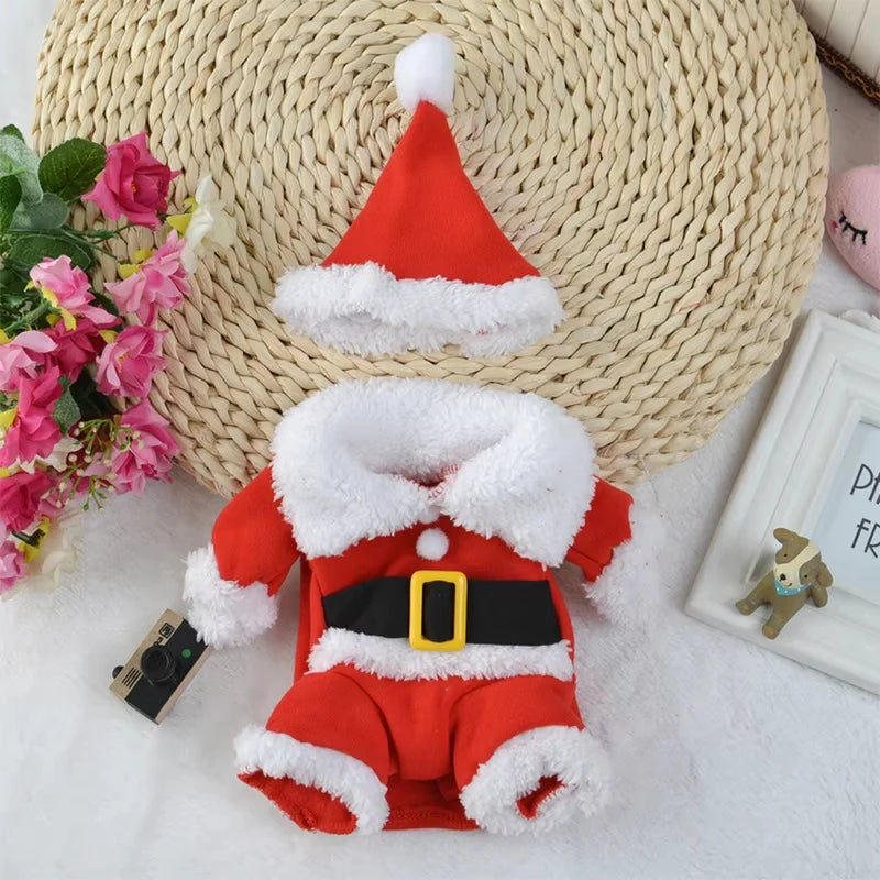 Costume Père Noël pour chien avec bras décoratifs et bonnet rouge assorti