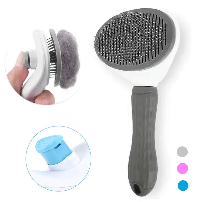 Brosse auto-nettoyante pour chien et chat, démêlante et massante