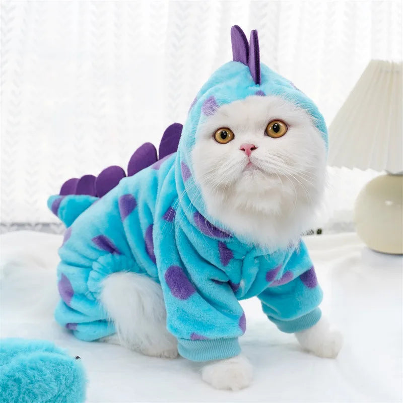 Costume dinosaure à capuche pour chien et chat
